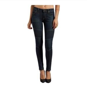 Rich & Skinny premium stretch dark denim moto biker jeans size 27